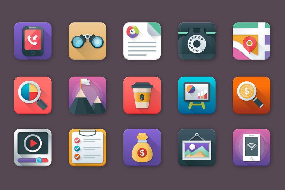100个商业应用程序设计平面图标 100 Business App Icons Set插图(6)