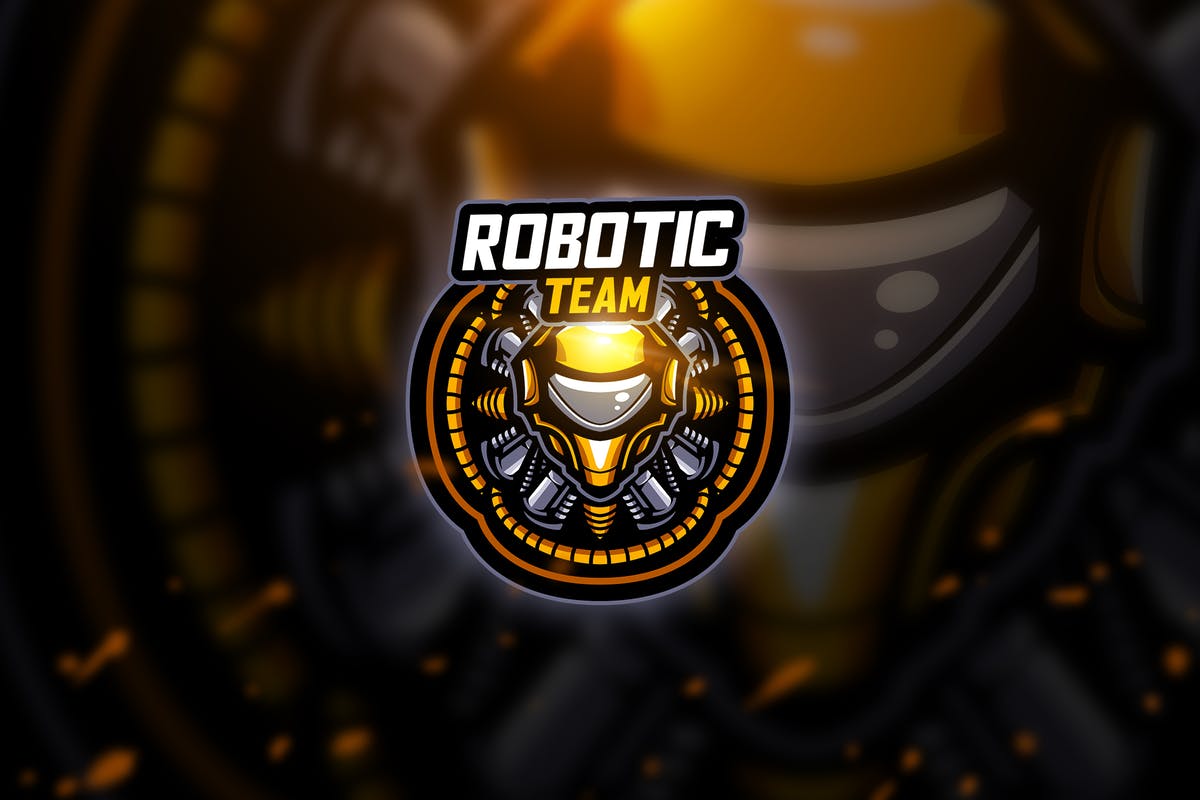 机器人电子竞技战队队徽Logo模板V3 Robotic 3 – Mascot & Esport Logo插图