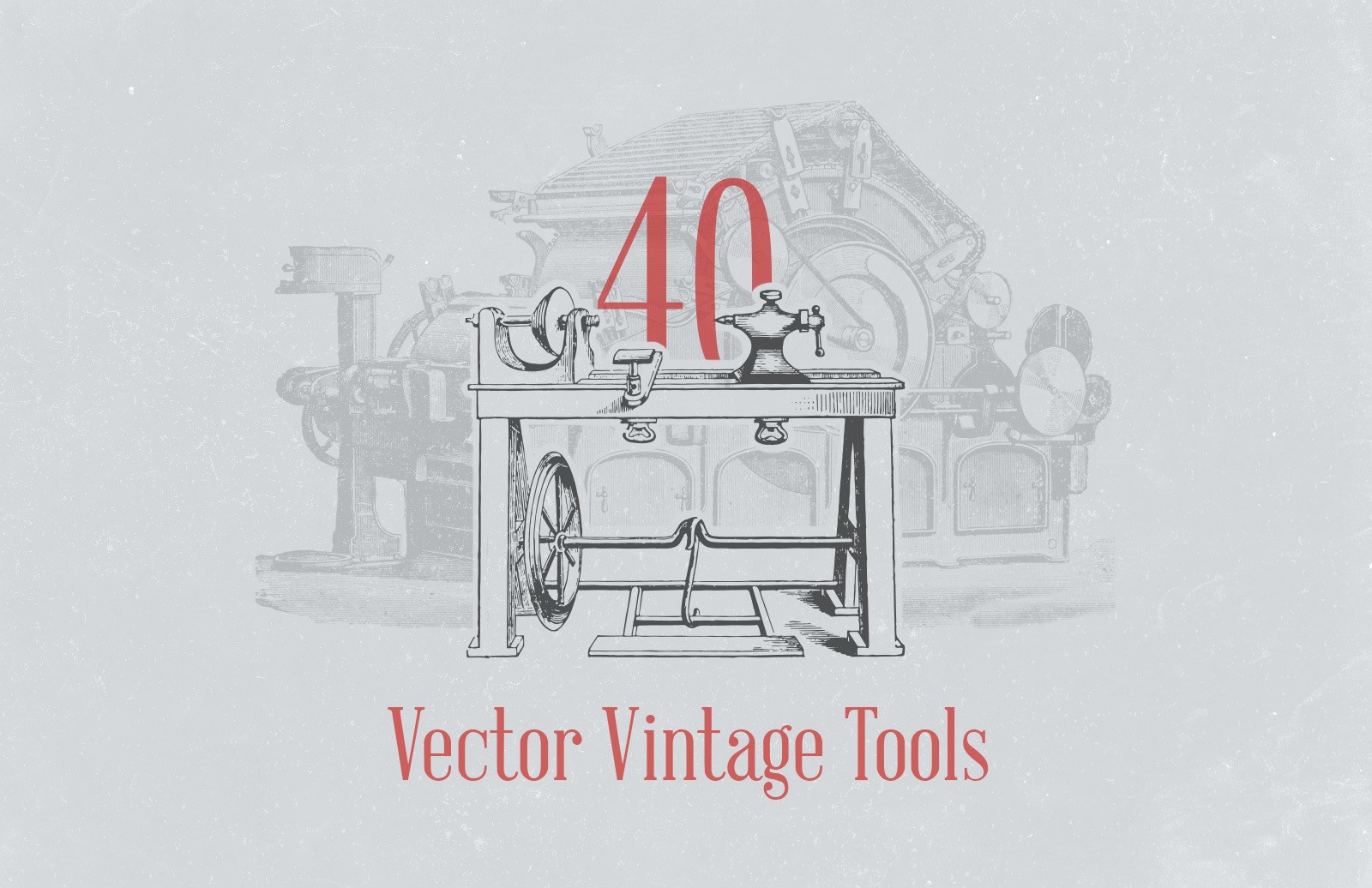 复古生产工具矢量插画素材 Vector Vintage Tool Illustrations插图