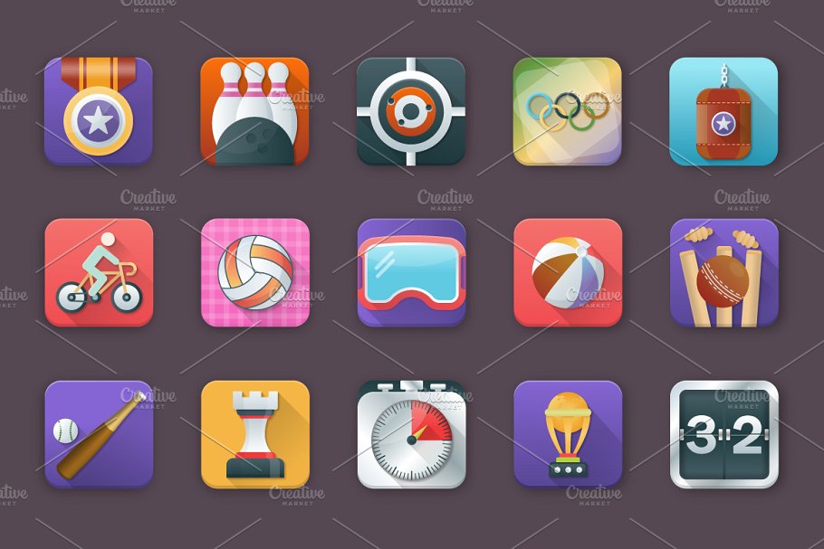 75个体育运动应用图标 75 Sports App Icons插图(2)