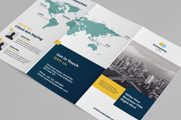 企业公司折页宣传册设计模板 Business Brochure插图(1)