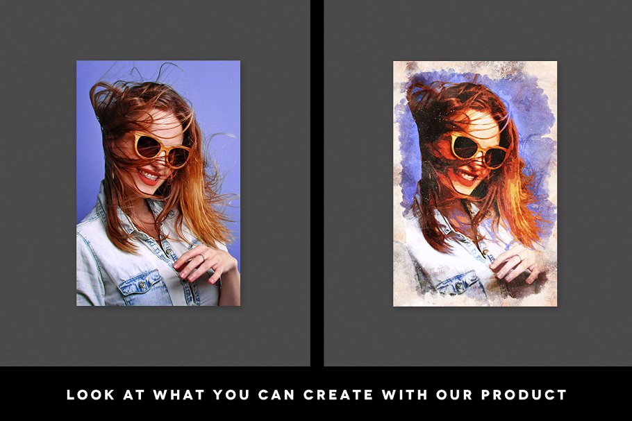 创意人像油画效果PS动作 Creative Portrait: Smart PSD. Effect插图(1)