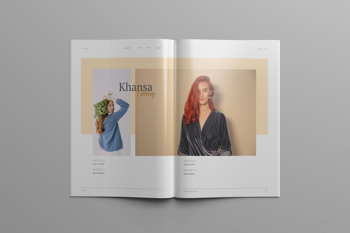 品牌时装/摄影/建筑行业产品目录&杂志设计模板 KHANSA – Fashion Lookbook & Magazine插图(4)