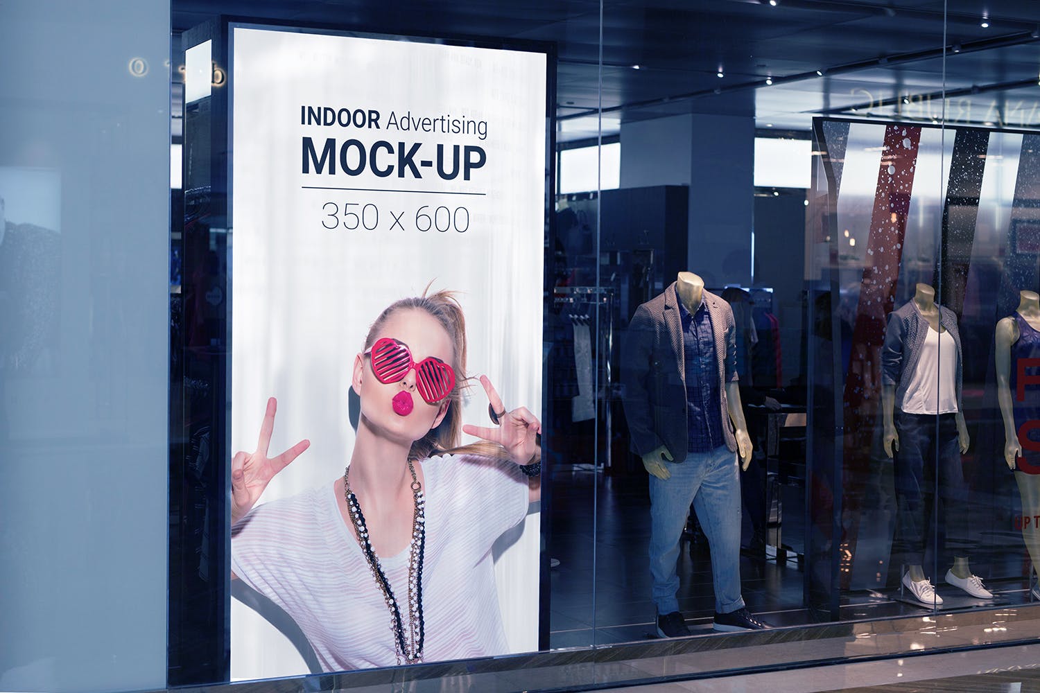室内广告牌图片效果图样机模板 Indoor Advertising Mock-Up插图(9)