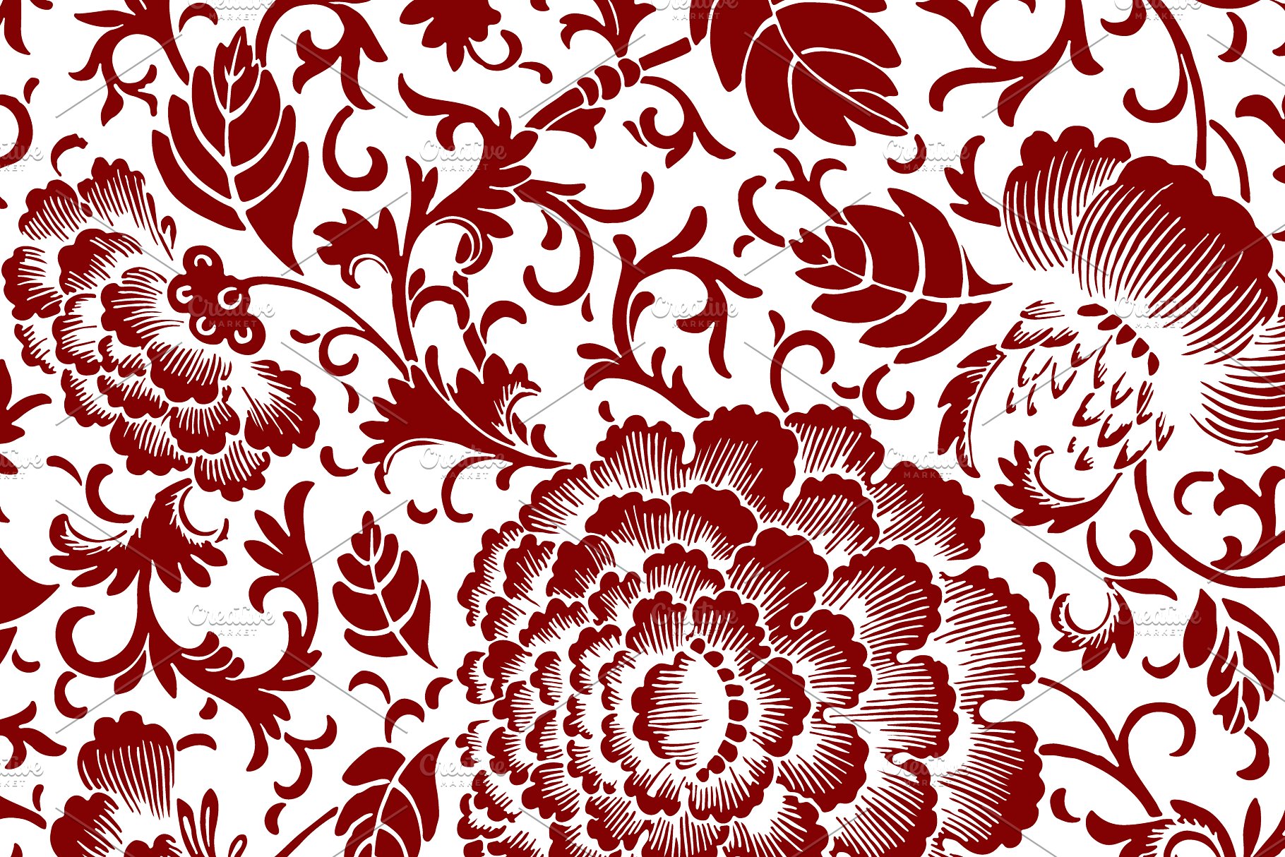 60种配色1440款花卉图案纹理 1,440 Floral Patterns in 60 Colors插图(10)