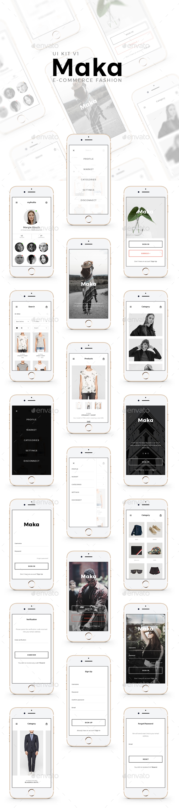 时尚产品电子商务 APP UI 套件 Maka | e-commerce Fashion插图