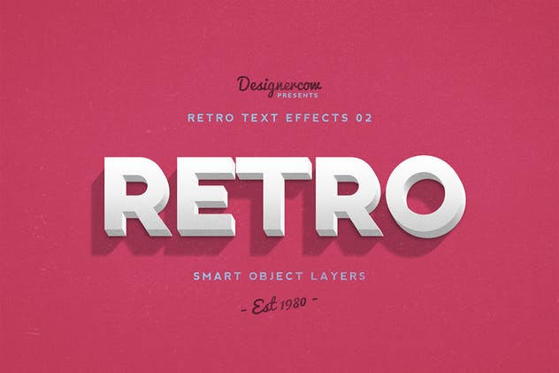 10款复古文本标题3D立体效果PS图层样式 Retro Text Effects V01插图(6)