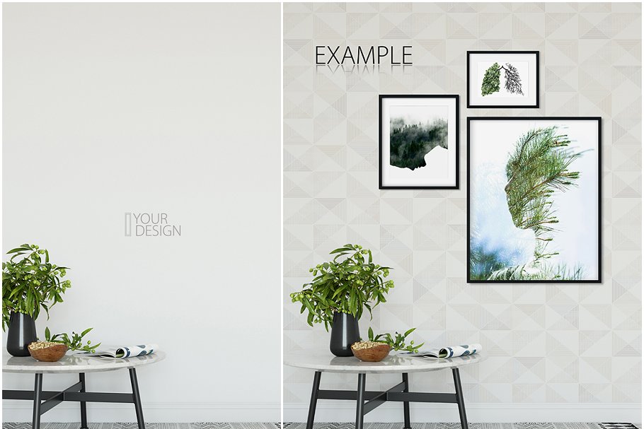 家居室内墙纸&相框画框样机模板 Interior Wall & Frames Mockup – 4插图(18)
