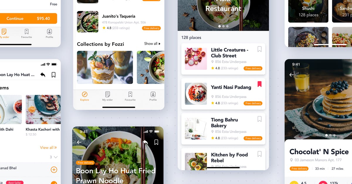 美食&餐厅点餐APP应用UI设计套件 Food & Restaurant mobile UI Kit插图