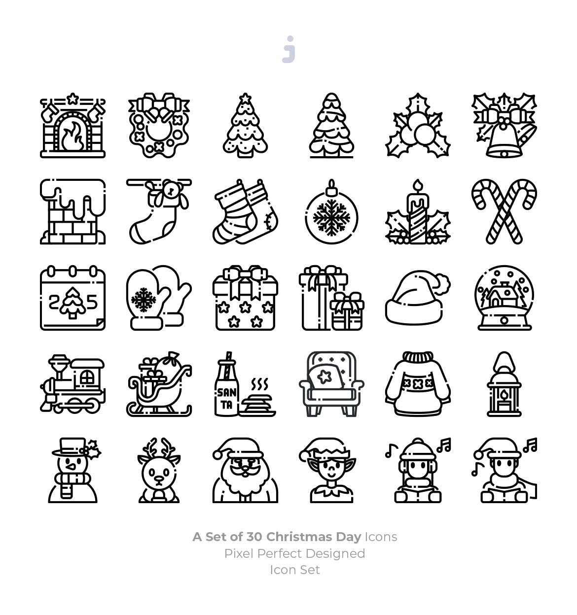 30枚圣诞节主题矢量图标 30 Christmas Day Icons插图(2)