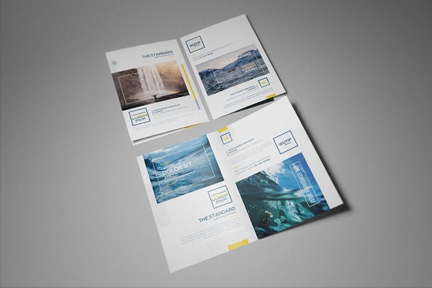 双折页A5宣传册/传单样机模板 Bi-Fold A5 Brochure/ Leaflet Mockups插图(13)