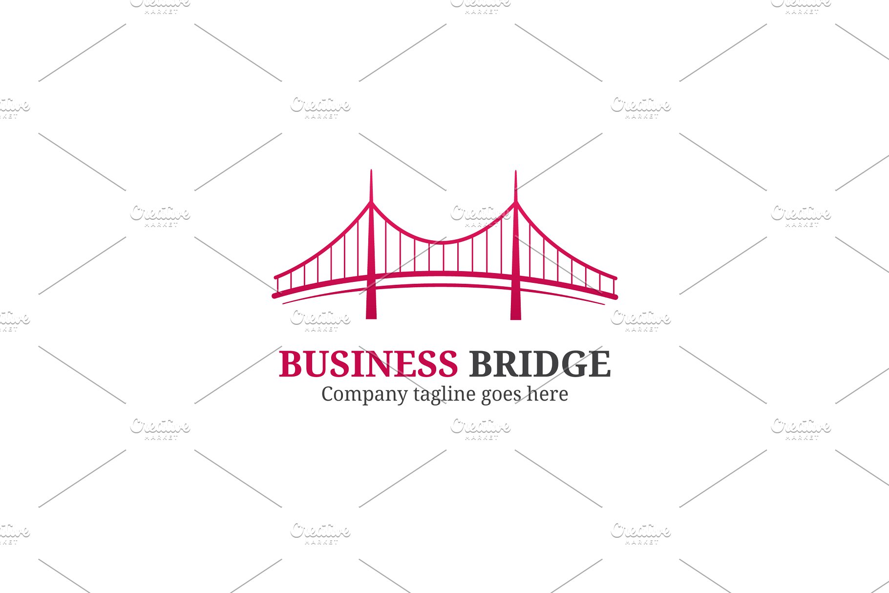 商业桥梁形象图形Logo模板 Business Bridge Logo插图(3)