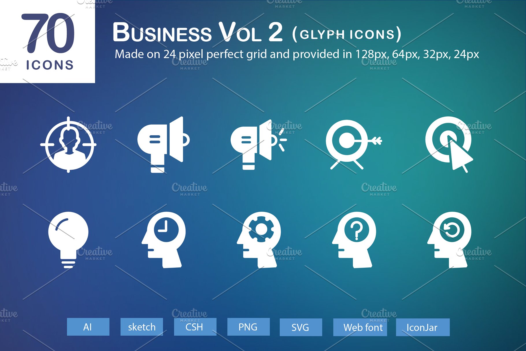 70款企业商务项目主题图标 70 Business Vol 2 Glyph Icons插图