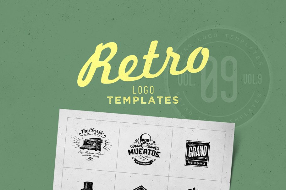 复古标志设计模板v9 Retro Logo Templates V.09插图