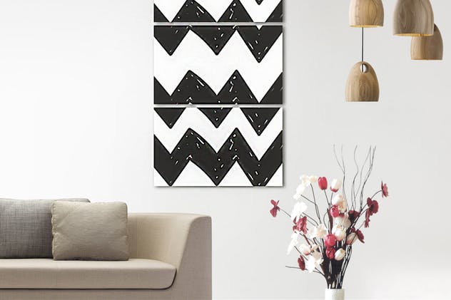 黑白风格手绘图案包装外观设计背景纹理 Black and White Stylish Patterns插图(3)