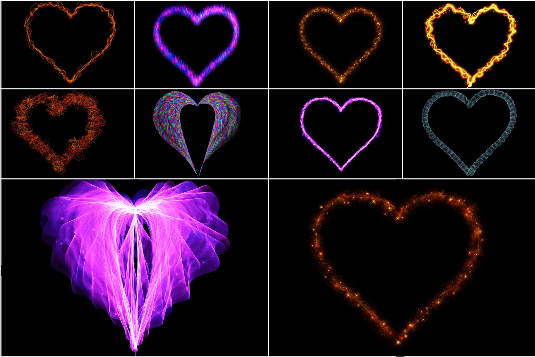 8K超高清分辨率心形叠层背景 8K Hearts Overlays插图(2)