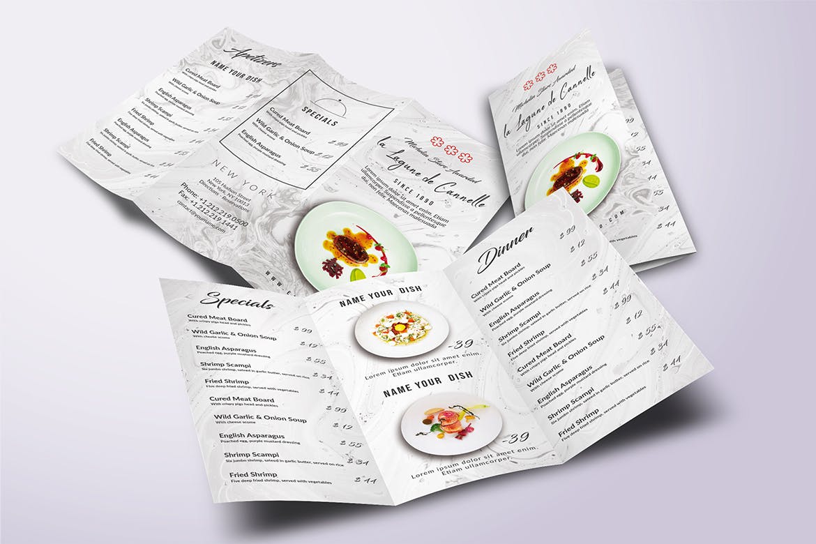 极简优雅设计风格西餐厅菜单设计模板 Minimal Elegant Food Menu Bundle插图(4)