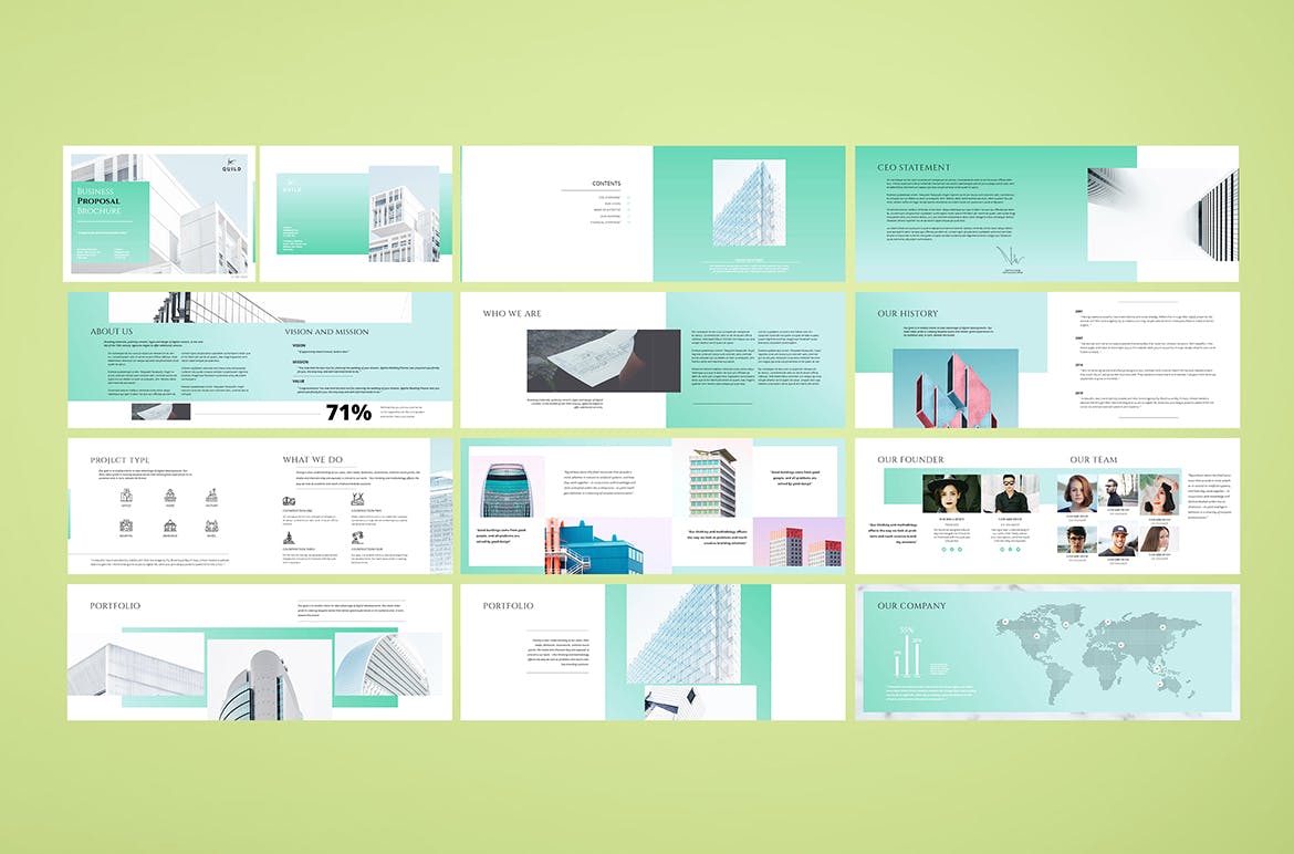建筑公司简介企业画册设计模板 Architecture A4 Landscape Proposal Brochure插图(4)
