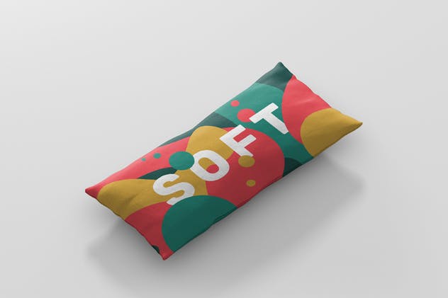 时尚多彩长矩形沙发卧室枕头样机模板 Pillow Mockup – Long Rectangle插图(6)
