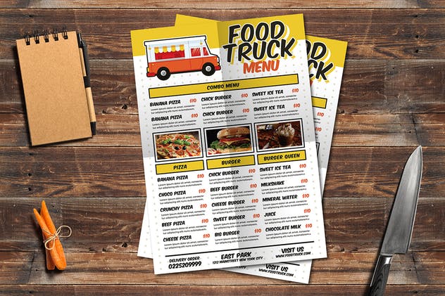 美食节美味餐车海报/传单/菜单模板 Food Truck Festival Poster/Flyer/Menu插图(2)
