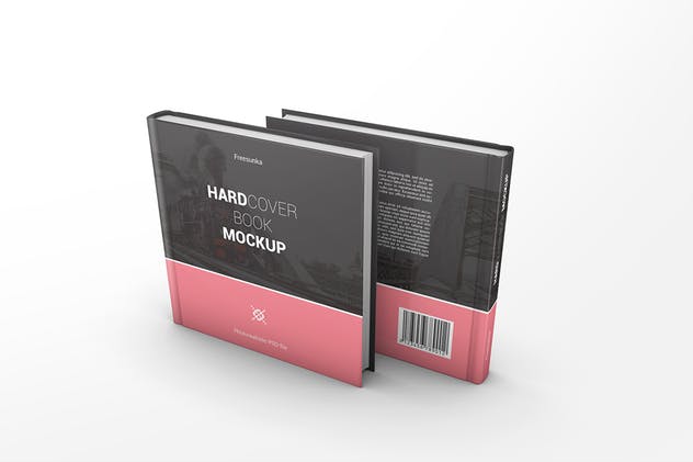 精装方形硬封图书样机模板 Hardcover Square Book Mockups插图(6)