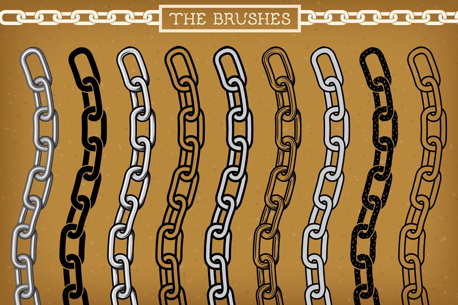 钢铁链条图形AI笔刷 Chain Brushes插图(2)