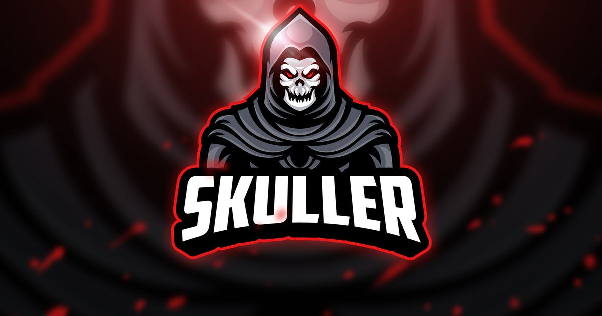 邪恶死神电子竞技吉祥物Logo标志设计模板 Skuller – Mascot & Esport Logo插图