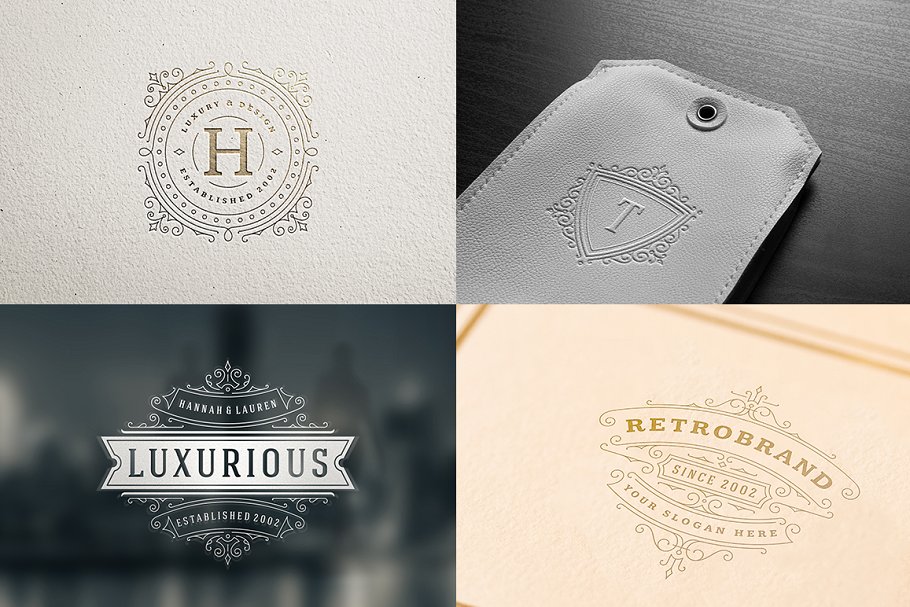 50款奢侈品品牌Logo设计模板 50 ornaments logos & monograms插图(4)