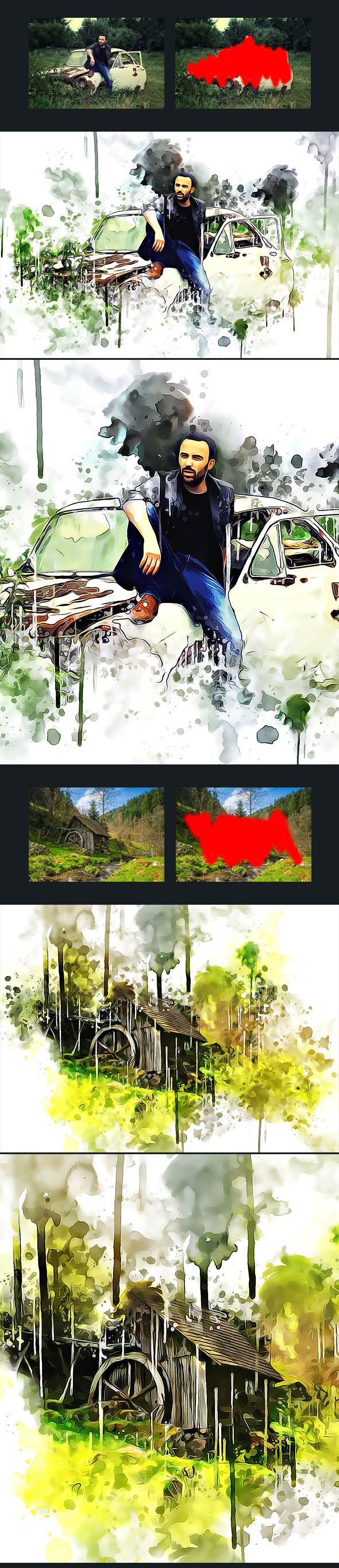 艺术性水彩画的PS动作下载 Watercolor Artist Photoshop Action [atn]插图(6)