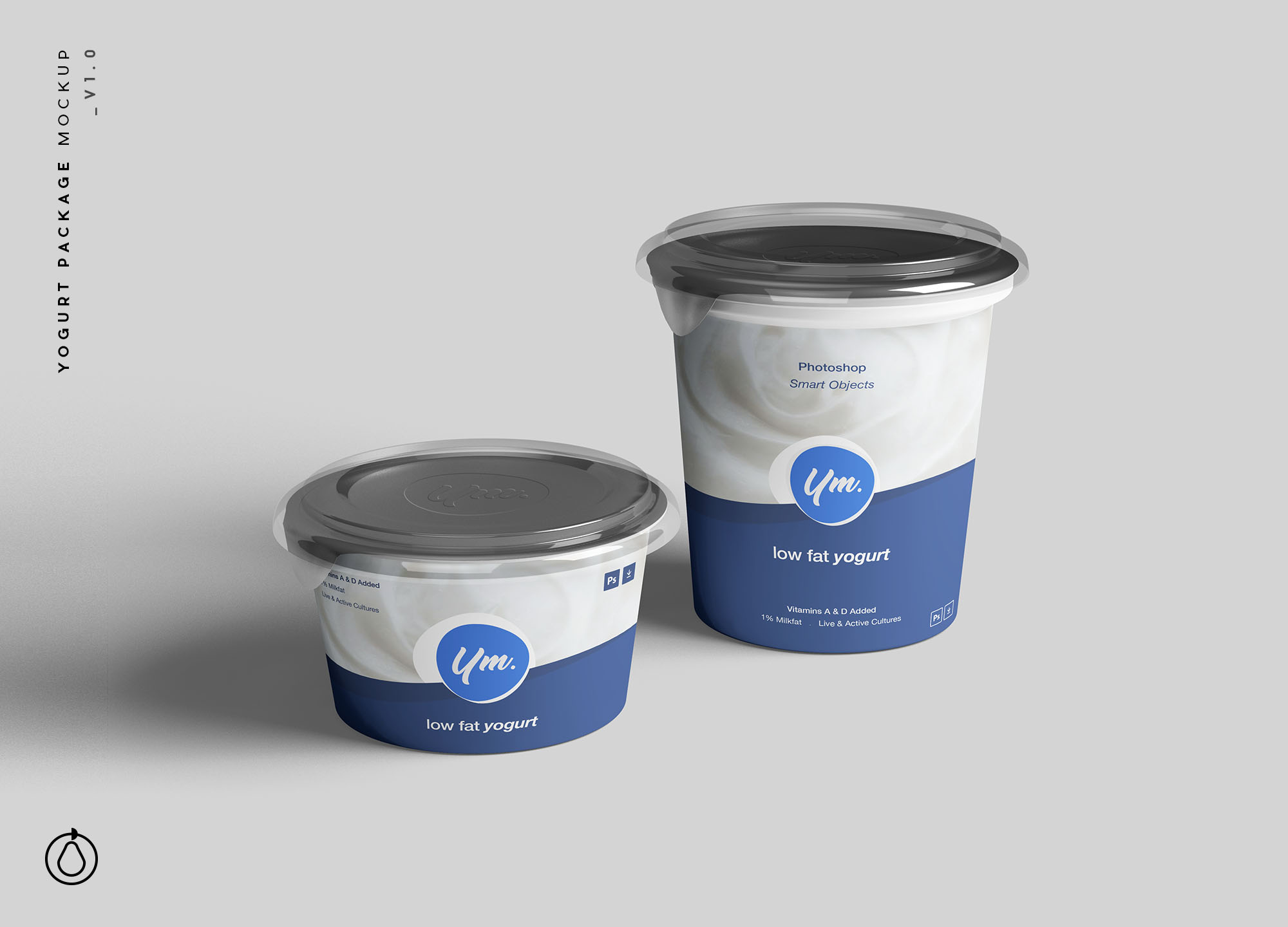酸奶杯设计效果图样机模板 Yogurt Package Mockup插图