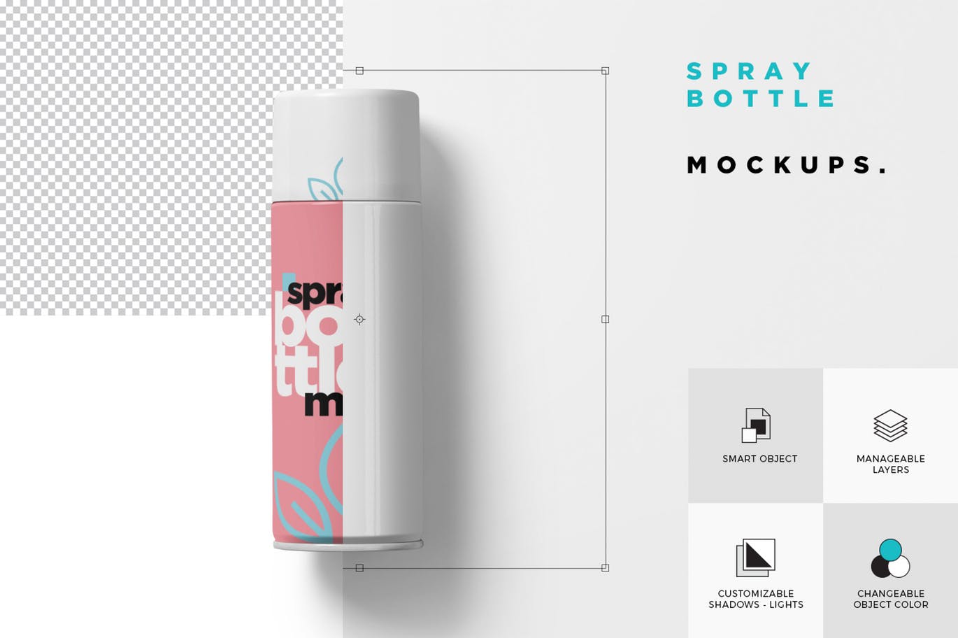 发胶/保湿喷雾瓶外观设计样机模板 Spray Bottle Mockups插图(4)