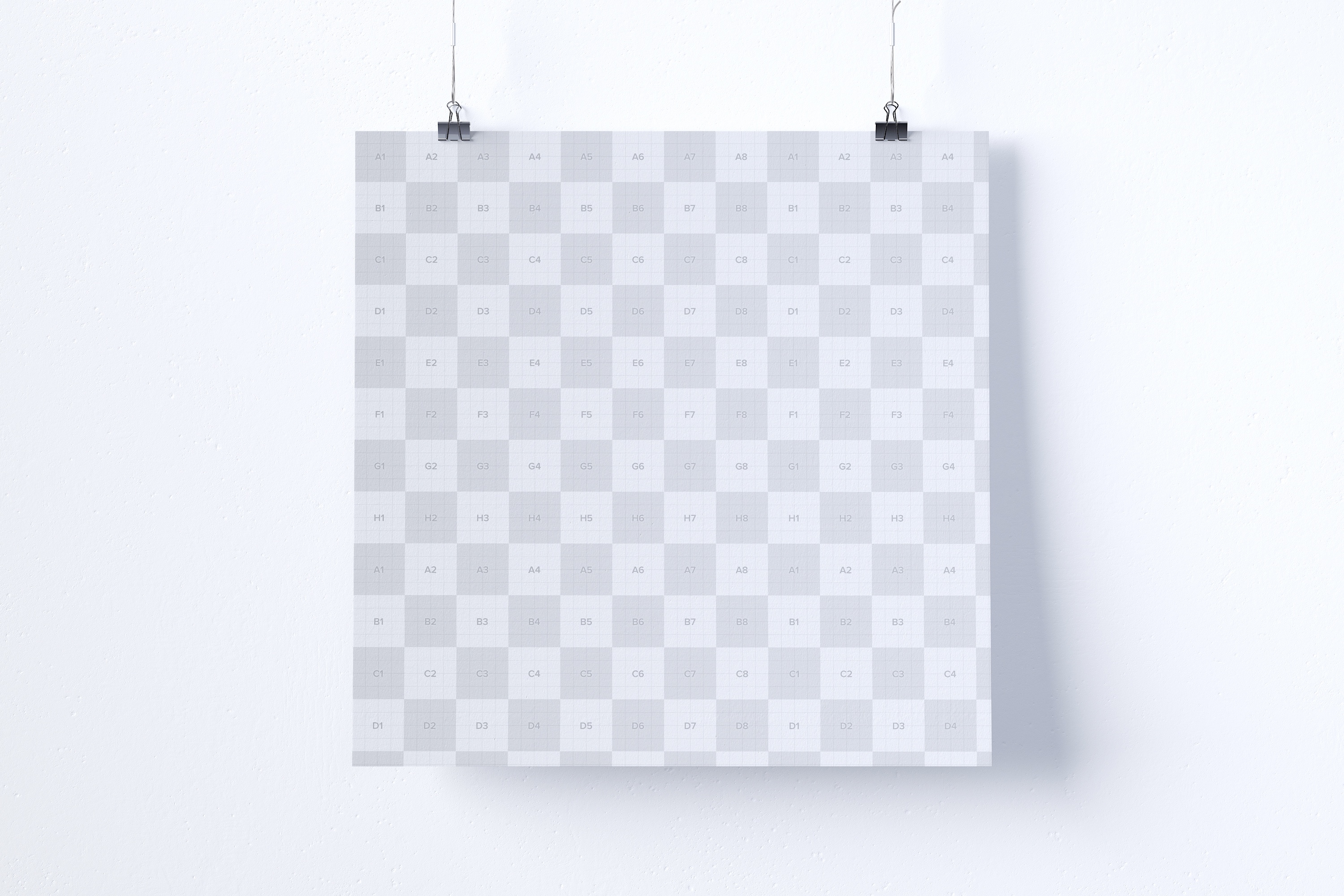 方形悬挂海报设计效果图免费样机模板 Free 1:1 square hanging poster mockup插图(1)