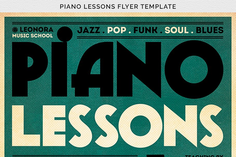 钢琴音乐课程推广传单PSD模板 Piano Lessons Flyer PSD插图(10)