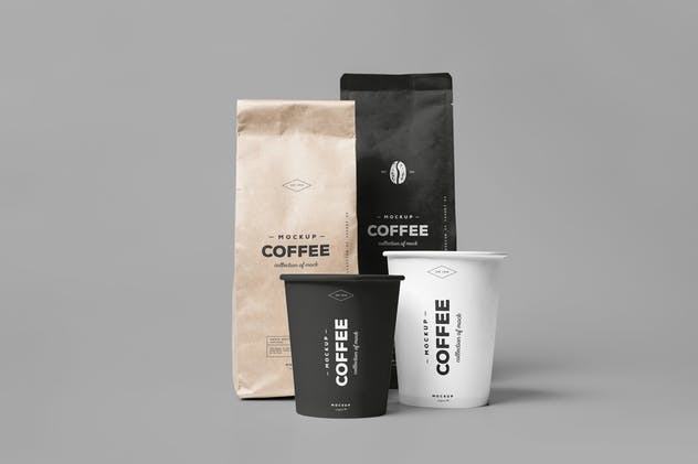 逼真的咖啡品牌包装套装样机 Coffe Mock-up插图(4)