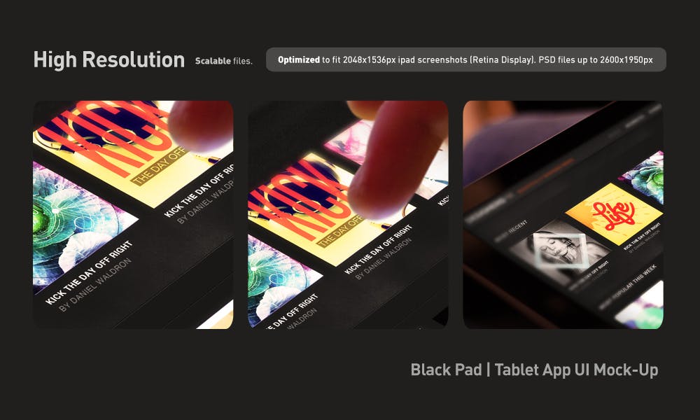 移动网站设计iPad平板电脑屏幕演示样机 iPad Website App UI Mock-Up插图(4)