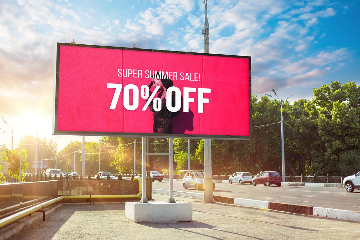 户外公路大型广告牌广告设计展示效果图样机 Advertising Billboard Mockup插图(4)