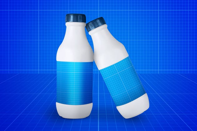 白色乳制品塑料瓶样机 Milk Bottle V.1插图(10)