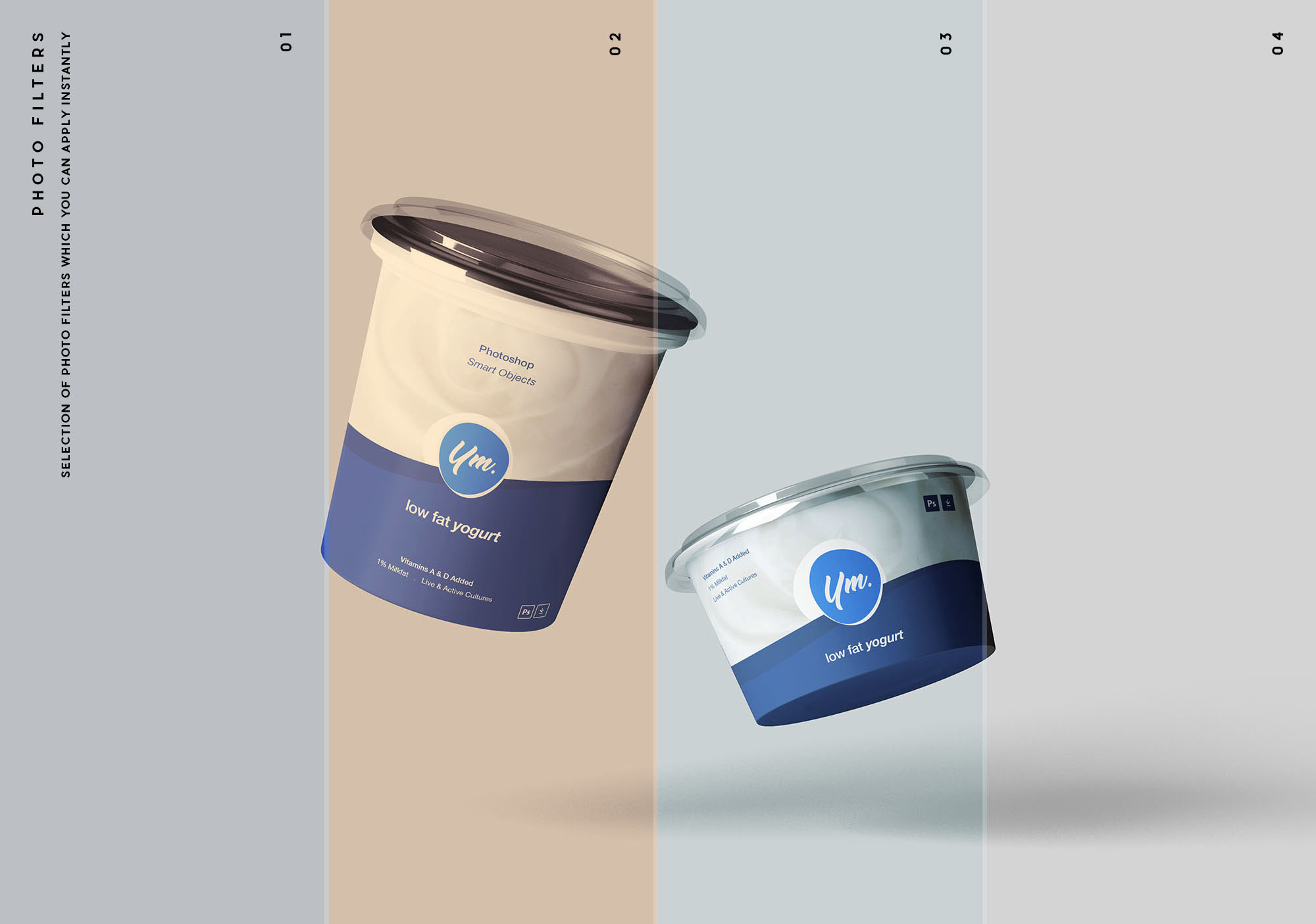酸奶杯设计效果图样机模板 Yogurt Package Mockup插图(9)