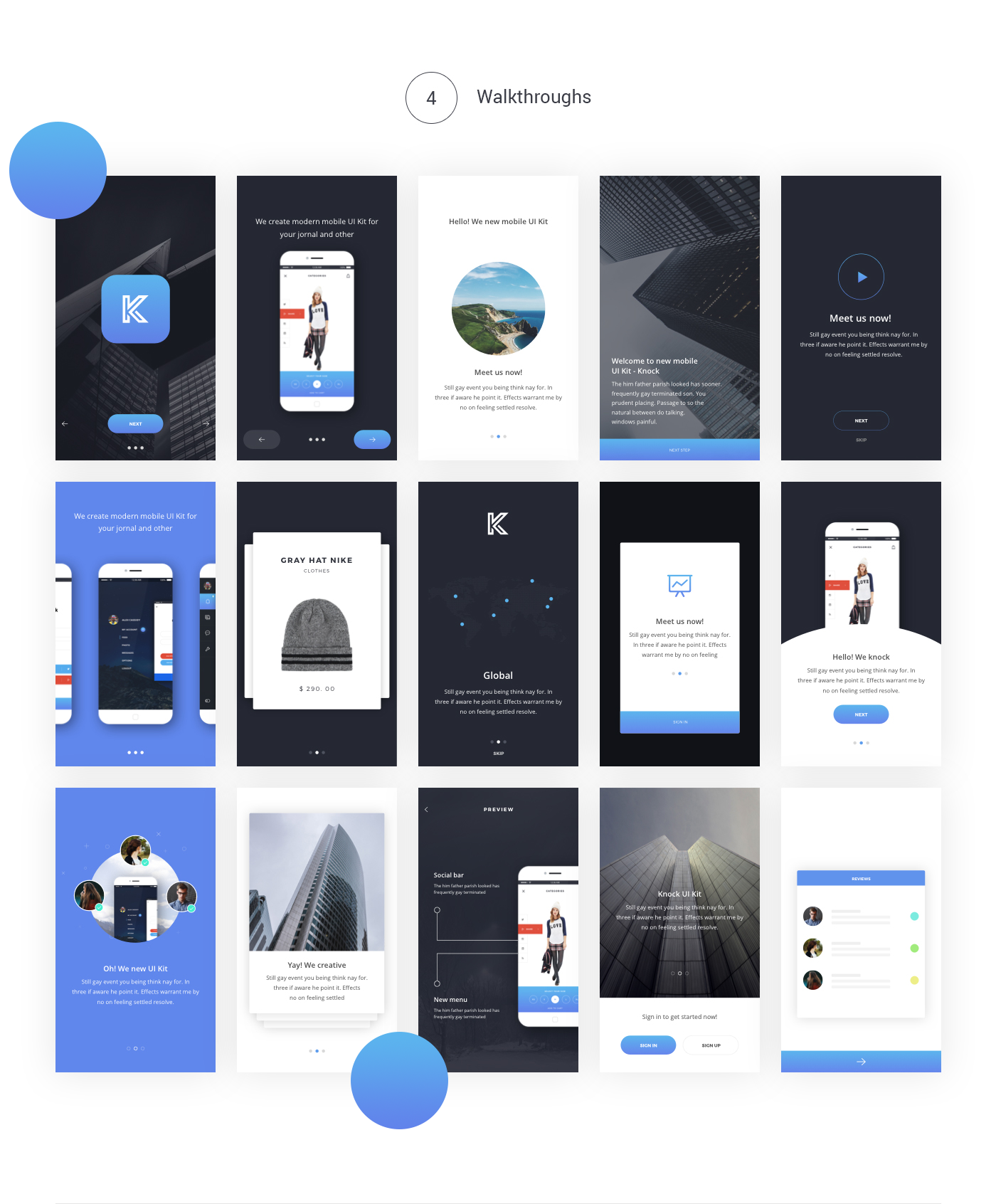 170 APP 界面模板 Knock Mobile UI Kit with Wireframe [PSD&SKETCH]插图(13)