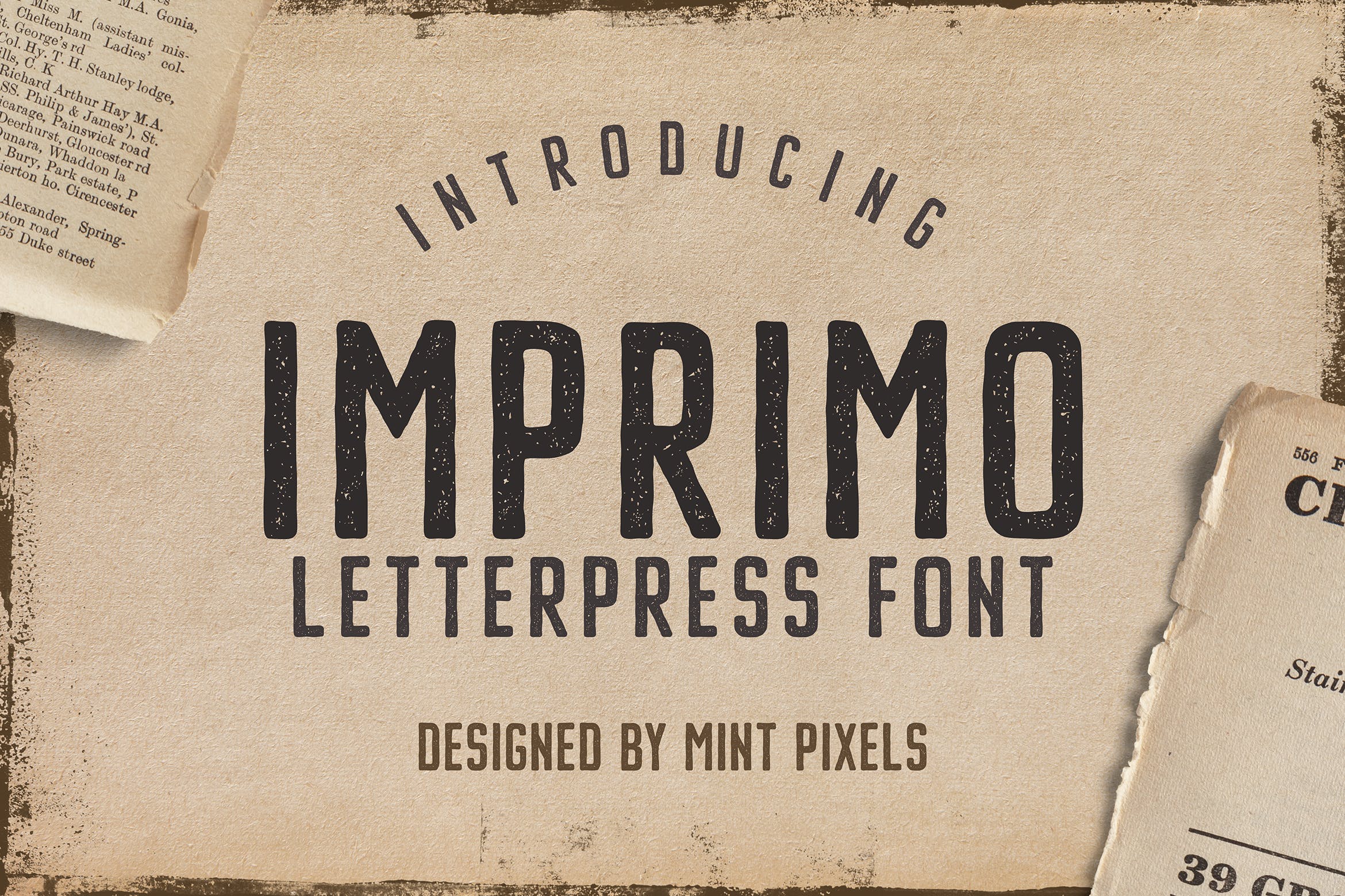 凸版印刷复古风格无衬线英文字体 Imprimo Letterpress Font插图