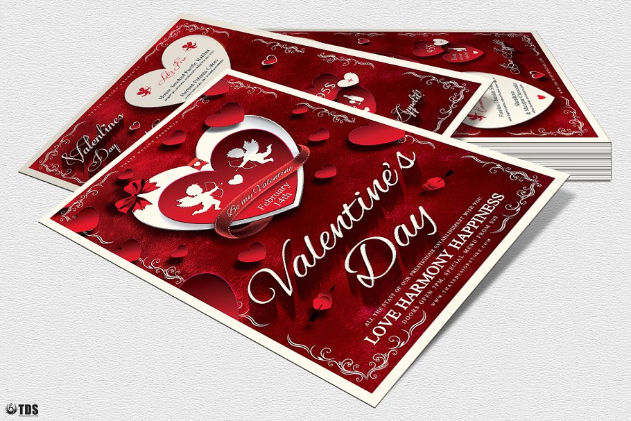 情人节主题传单PSD模板v1 Valentines Day Flyer+Menu PSD V1插图(3)