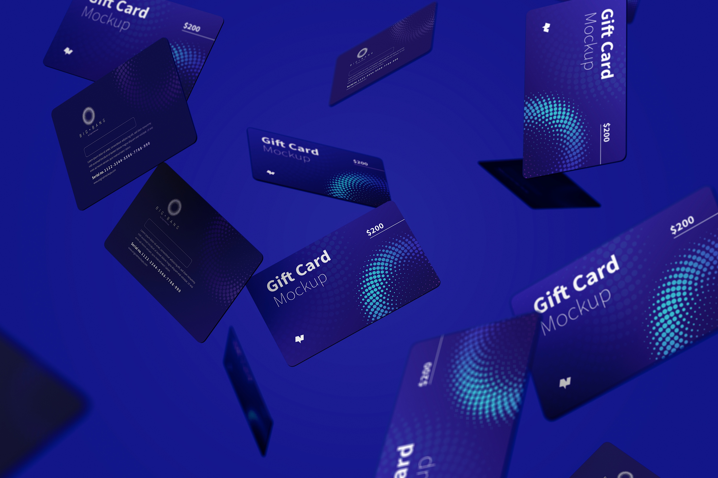 礼品卡积分卡卡片设计设计多视角预览样机模板05 Gift Card Mockup 05插图(4)