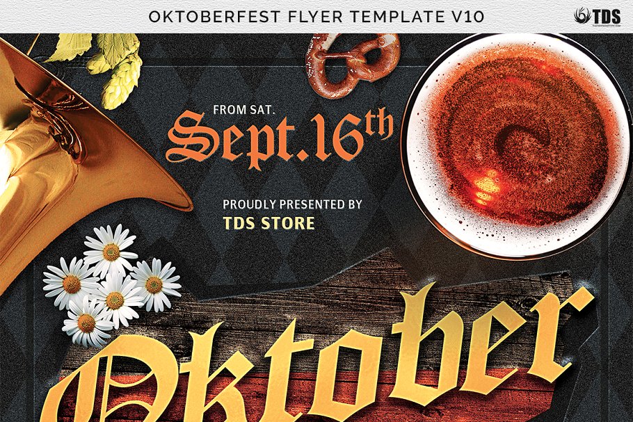 卡拉OK派对传单PSD模板v10 Oktoberfest Flyer PSD V10插图(6)