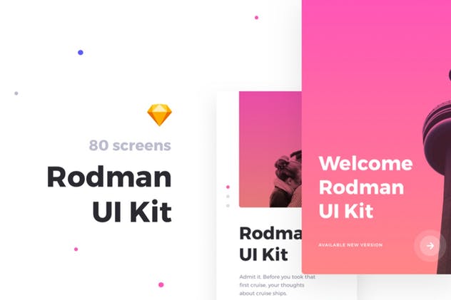 浪漫旅行旅游主题APP应用UI套件 Rodman Mobile UI Kit插图(1)