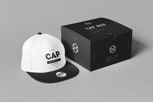 帽子鸭舌帽&包装盒样机模板 Cap & Box Mock-up插图(3)