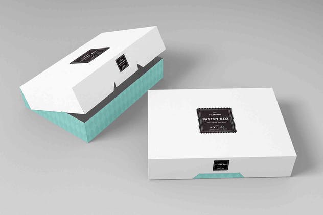 快餐盒糕点外带包装样机v1 Food Pastry Boxes Vol.1: Packaging Mockups插图(4)