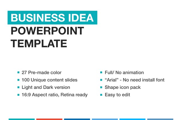 极简风格商业计划PPT模板素材 Business Idea PowerPoint template插图(1)