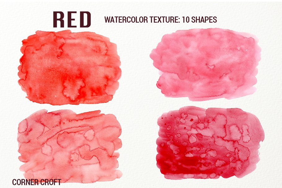 血红色水彩纹理 Watercolor Texture Red插图(4)