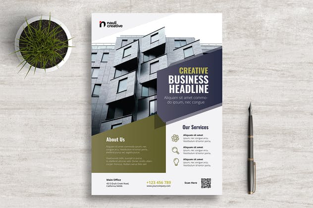 行业通用企业宣传海报设计PSD分层模板v3 Corporate Business Flyer PSD and Vector Vol.3插图(1)