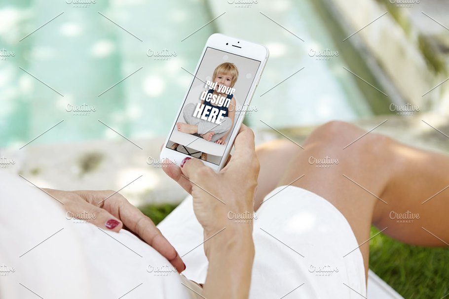 生育育儿主题孕妇手持iPhone样机模板 iPhone Pregnat Mockups插图(1)